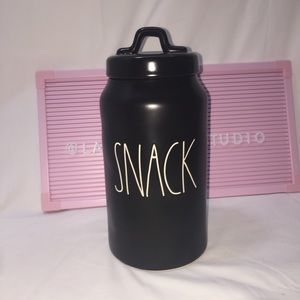 Rae Dunn SNACK tall skinny canister chunky lid